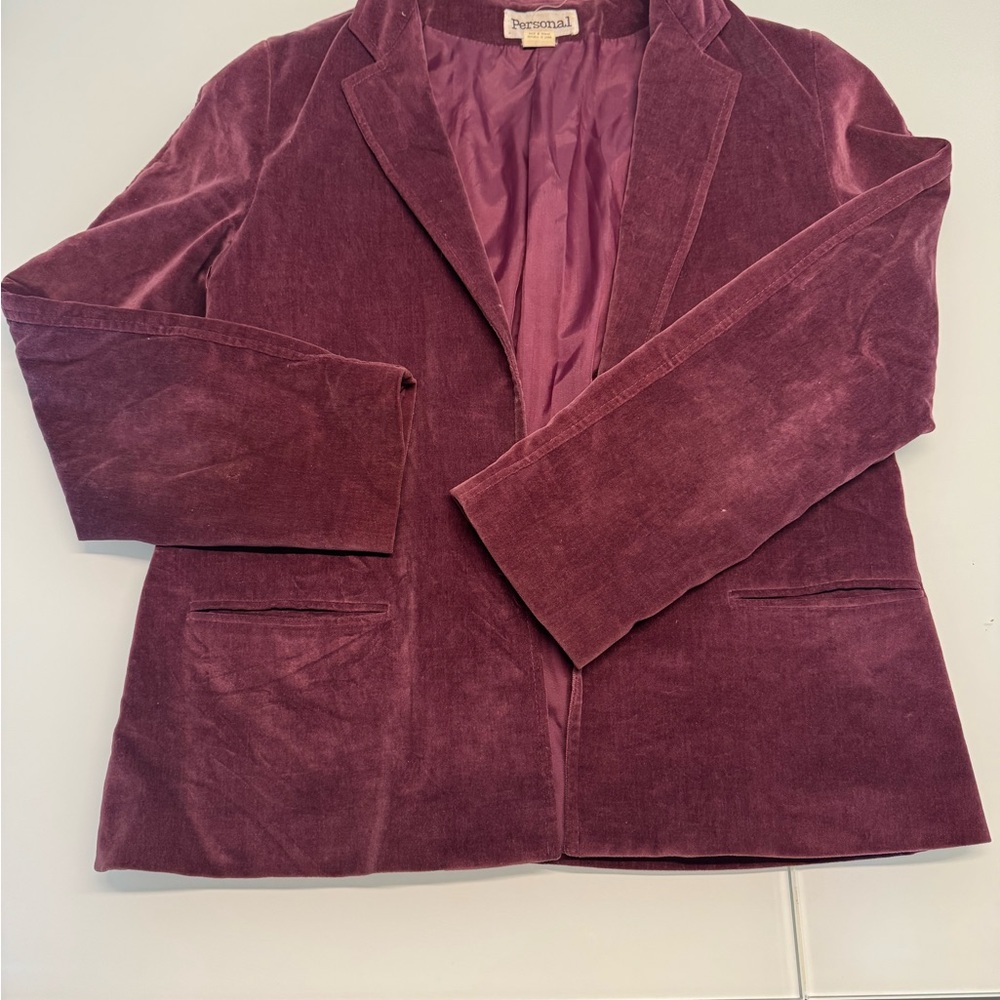 Vintage Velour Burgundy Blazer Size 12